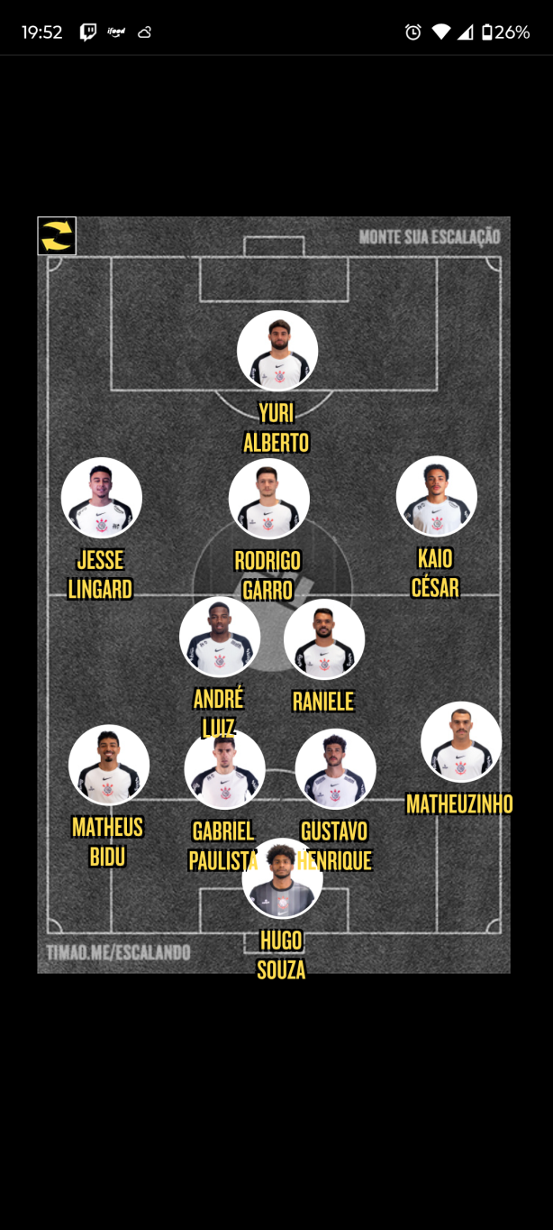 Pra mim o time tem que ser assim