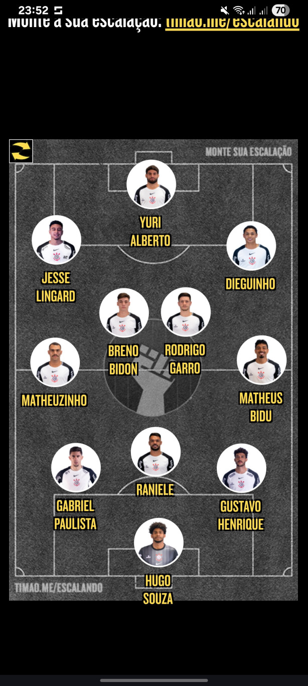 Gostaria de ver um Corinthians com 3 zagueiros e bem