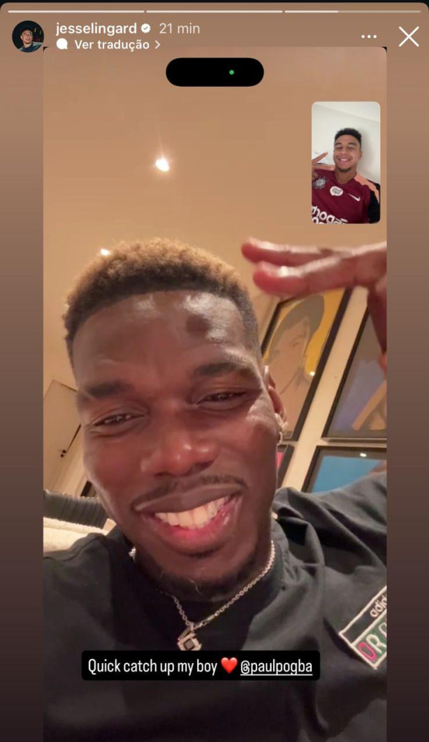 Pogba em chamada com o Lingard