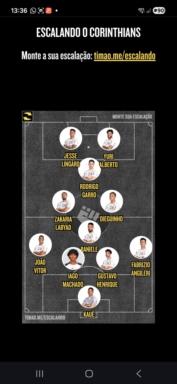 Time que eu queria ver em jogo de teste