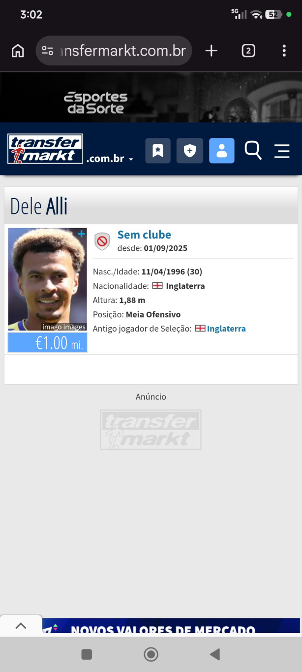 Dele Alli livre no mercado!