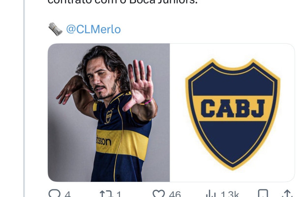 Cavani livre no mercado
