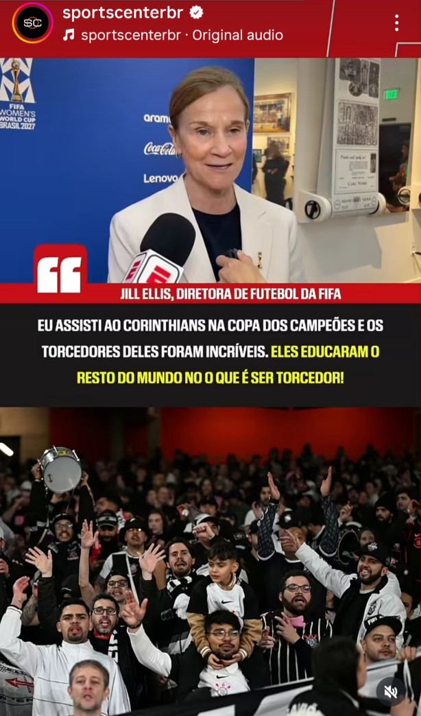 Diretora da Fifa elogia nossa torcida Veja!