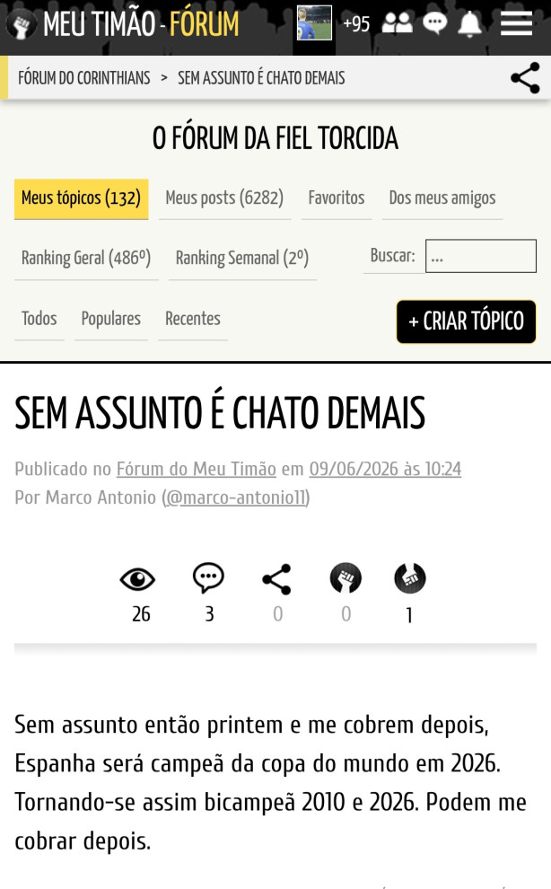 S� falta 1 jogo