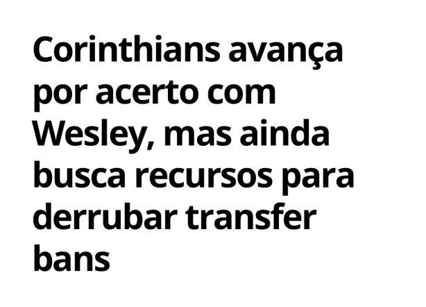 Wesley dispostos esperar derrubar o Transferban?