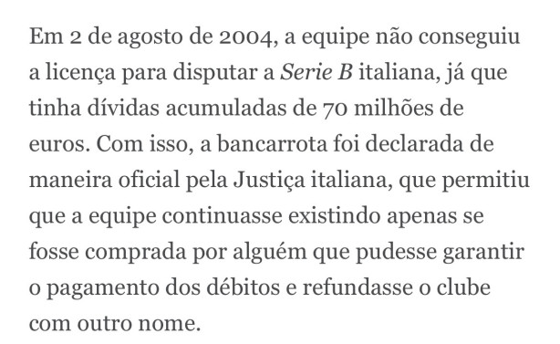 Exemplos que podemos vivenciar : Caso napoli