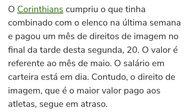 Quitou ou n�o quitou o atrasado dos direitos de imagem?