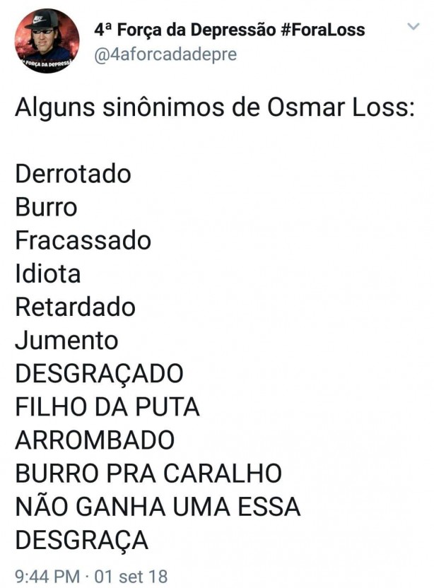 Sin�nimos de Osmar Loss