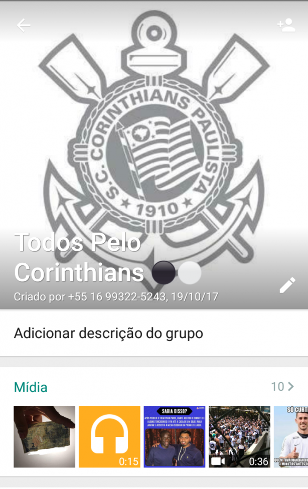 grupo do Corinthians no WhatsApp!