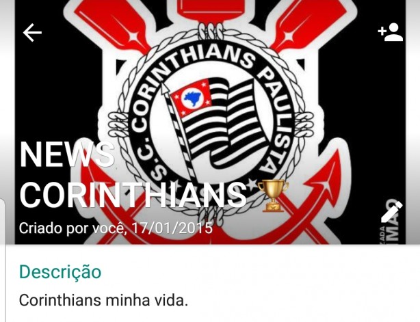 Grupo News Corinthians no Whatsapp