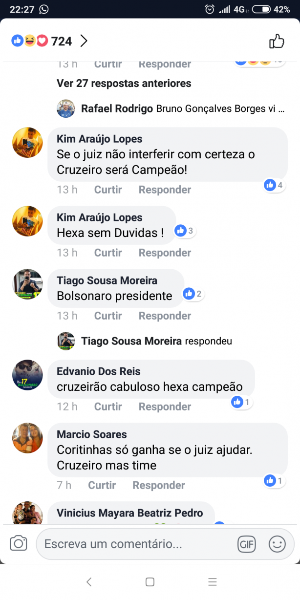 Torcedores do Cruzeiro j to comemorando o ttulo