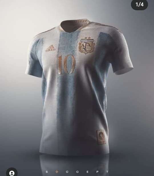 Camisa argentina dourada clearance