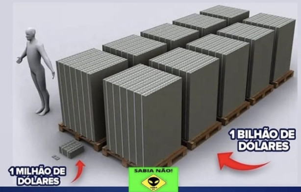 Acreditando em 1 bilhão de dólares, os cara não tem noção de quanto é isso
