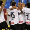 Jogadores do Corinthians comemoraram o terceiro gol