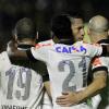 Unidos, jogadores comemoram a reao e o bom resultado contra o Bahia
