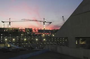 Arena Corinthians: 50% conclu�da, imagens do entardecer e panor�micas dos acessos ao est�dio