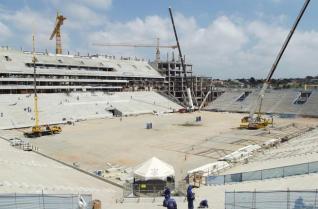 Est�dio do Corinthians ultrapassa os 55% de conclus�o