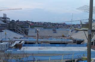 Instala��o da cobertura da Arena Corinthians