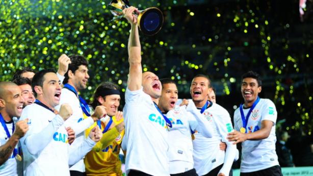 Corinthians comemorando o Mundial em 2012