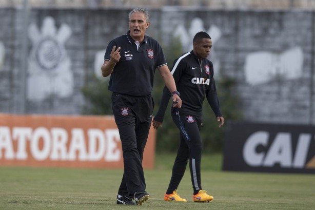 Tite no treino do Corinthians
