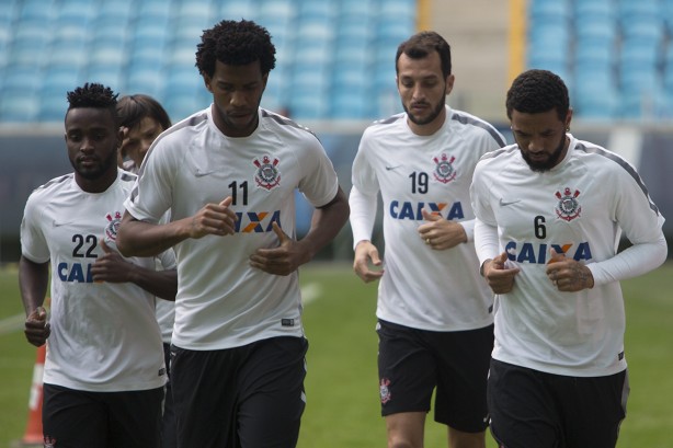 Corinthians treina na Arena do Grmio na tarde desta quinta-feira
