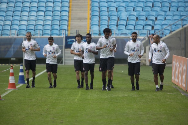 Corinthians treinou na Arena Grmio na tarde dessa quinta-feira