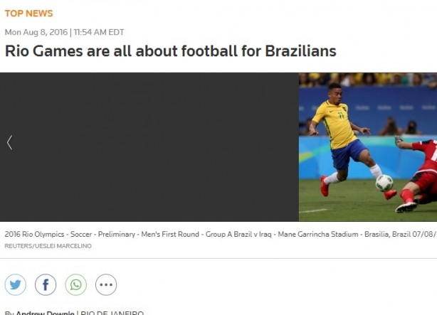 Notcia da Reuters destacou popularidade do Corinthians na Rio-2016