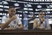 Maycon e Gabriel sentaram lado a lado em coletiva de imprensa nesta quinta