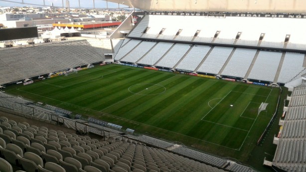Arena pronta para o jogo entre Corinthians e Linense desta quarta-feira