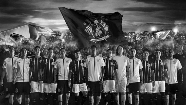 Imagem da campanha da Nike que lanou uniformes 2017/18 do Corinthians