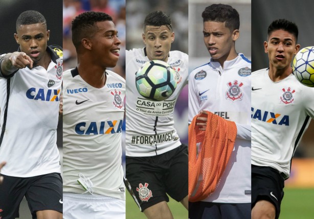 Malcom, Carlinhos, Arana, Pedrinho e Fabrcio Oya: promessas reveladas pelo Corinthians