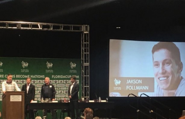 Jakson Follmann representou Chapecoense  em evento de inaugurao da Florida Cup-2018