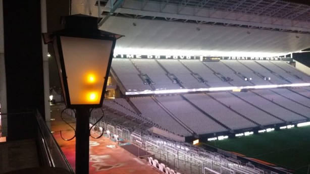 Lampio foi colocado na varanda norte da Arena Corinthians