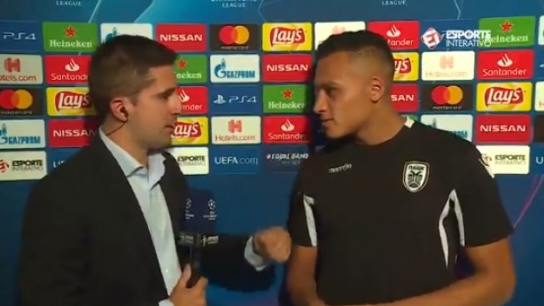 Léo Jabá chorou durante entrevista pós-estreia na Liga dos Campeões
