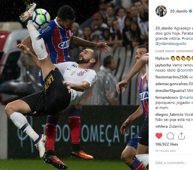 Fbio Santos, Felipe, Malcom... Ex-jogadores do Corinthians reverenciam Danilo em rede social