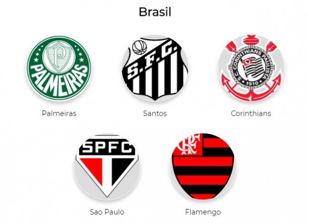 Jornal escolheu cinco clubes do Brasil para enquete