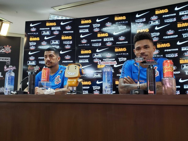 Ralf e Urso em coletiva na manhã desta sexta-feira no CT Joaquim Grava
