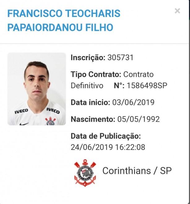Franzinho, meia de 27 anos da equipe sub-23, teve seu novo contrato registrado na CBF