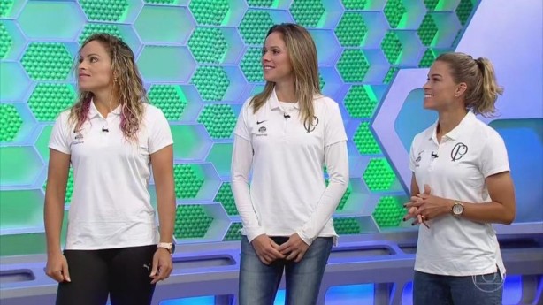 Monica, rika e Tamires participaram da transmisso da final da Copa Feminina na Rede Globo
