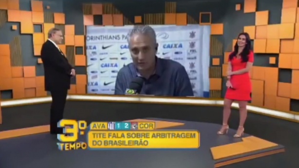 Tite na participa��o durante programa do jornalista Milton Neves, em 2015