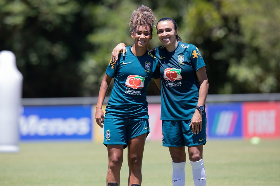 Ingryd e Marta treinaram juntas em janeiro de 2021 com a Seleção Brasileira