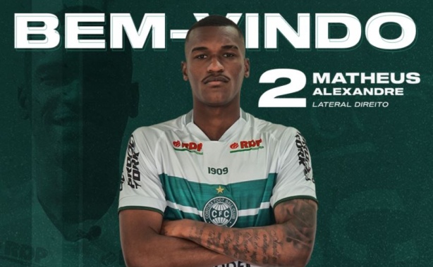Lateral-direito Matheus Alexandre defenderá o Coritiba até o final de 2021