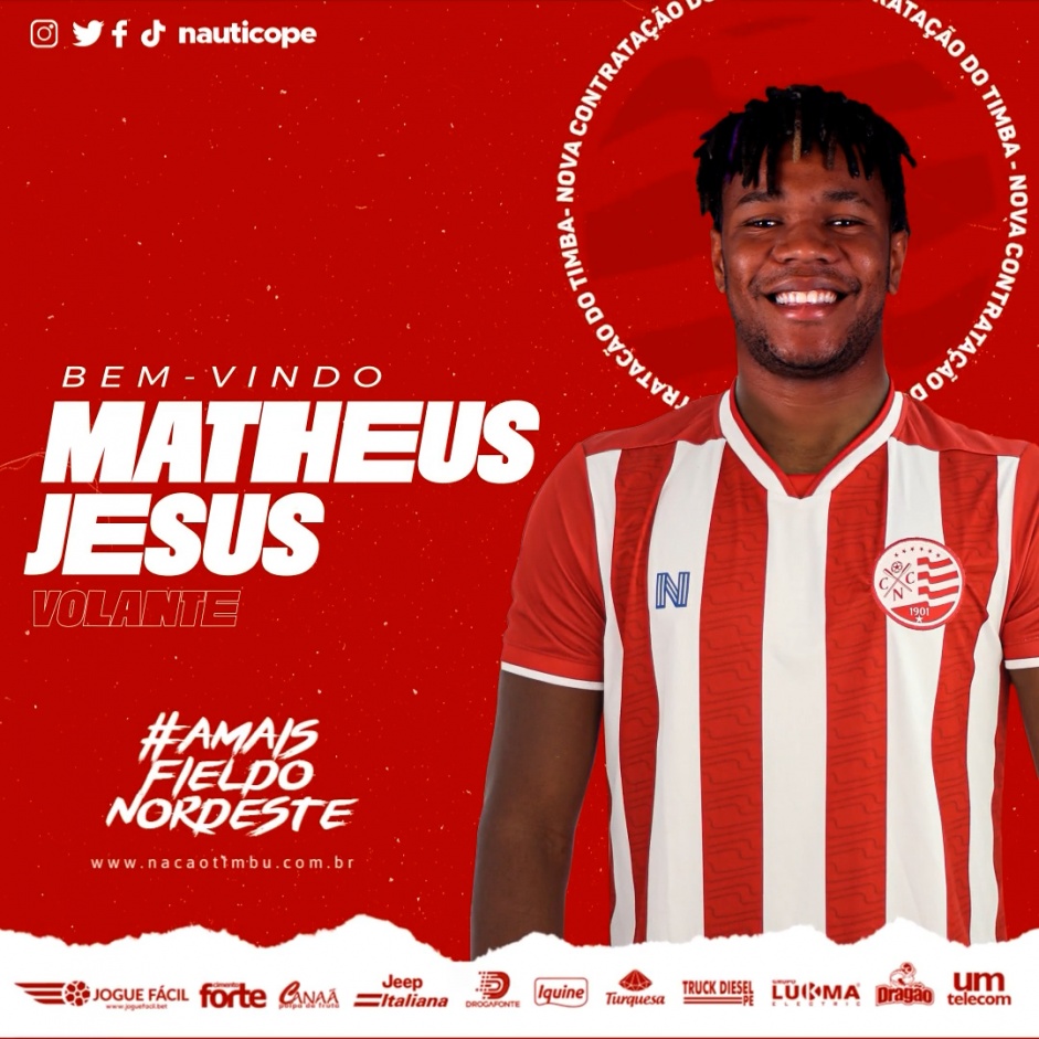 Matheus Jesus foi anunciado no Nutico