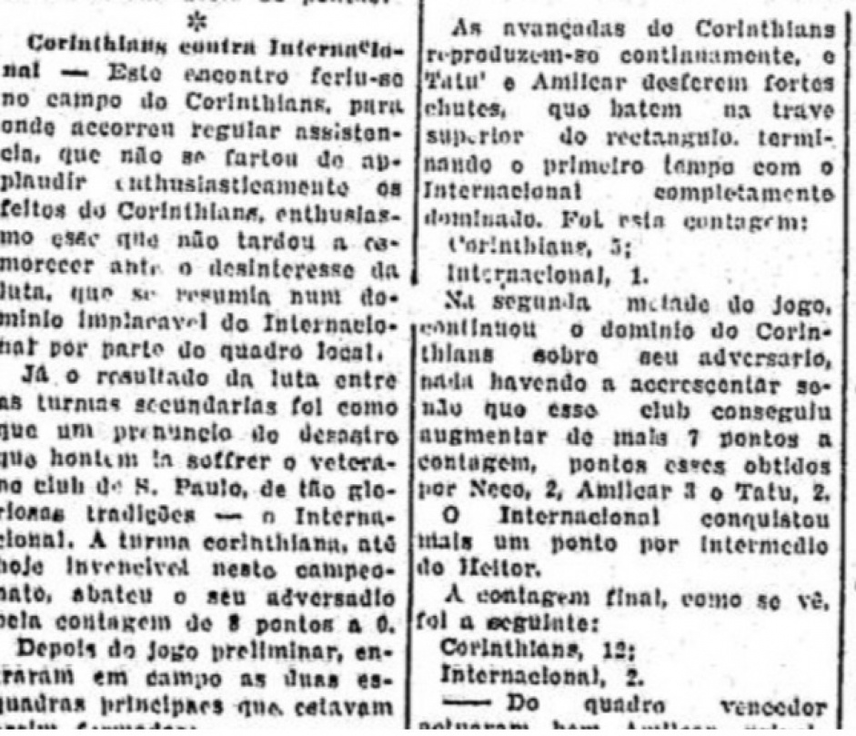 Corinthians disparou uma goleada incrvel exatamente cem anos atrs