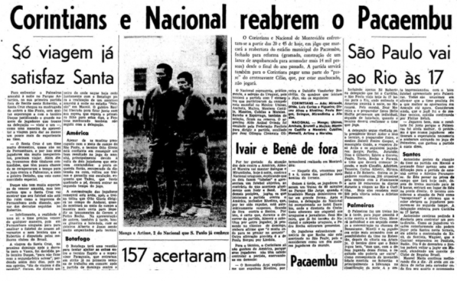 Corinthians e Nacional do Uruguai foram os escolhidos para disputar a partida