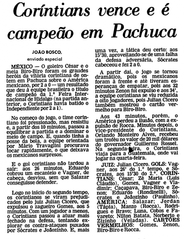 Corinthians derrotou o América e muitos outros fatores para ser campeão