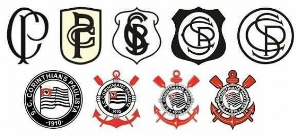 A hist�ria do Corinthians pode ser facilmente contada por meio dos seus escudos