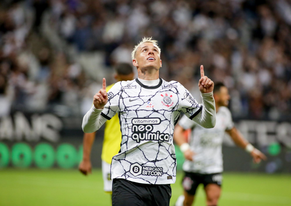 Neste domingo, Rger Guedes chegou ao quarto gol pelo Corinthians em 2022