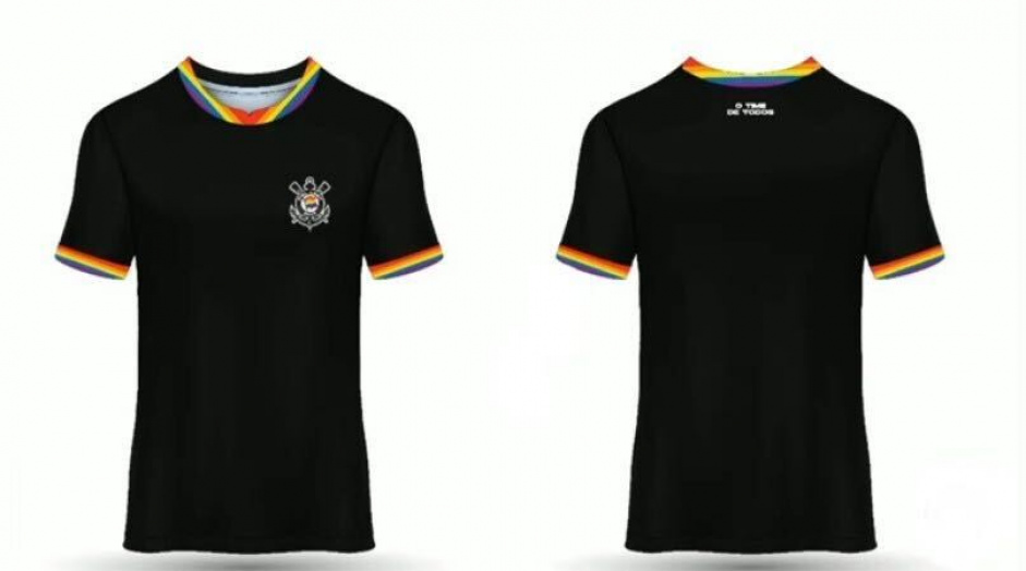 Camisa que a torcida Fiel LGBT usará na noite desta terça-feira