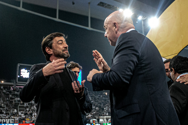 O presidente Gianni Infantino, da FIFA, marcou presen�a na Neo Qu�mica Arena para final da Copa do Brasil